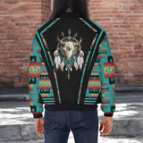 GB-HW000300v3 Bison Native American Bomber Jacket With Sleeve Pocket