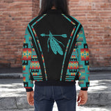 GB-HW000301 Feather Native American Bomber Jacket With Sleeve Pocket