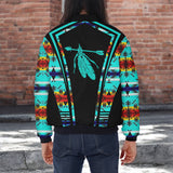GB-HW000307 Feather Native American Bomber Jacket With Sleeve Pocket