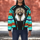 GB-HW000309v3 Bear Native American Bomber Jacket With Sleeve Pocket