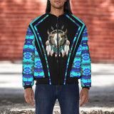 GB-HW000311v2 Bison Native American Bomber Jacket With Sleeve Pocket