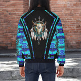GB-HW000311v2 Bison Native American Bomber Jacket With Sleeve Pocket