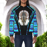 GB-HW000311v3 Wolf Native American Bomber Jacket With Sleeve Pocket