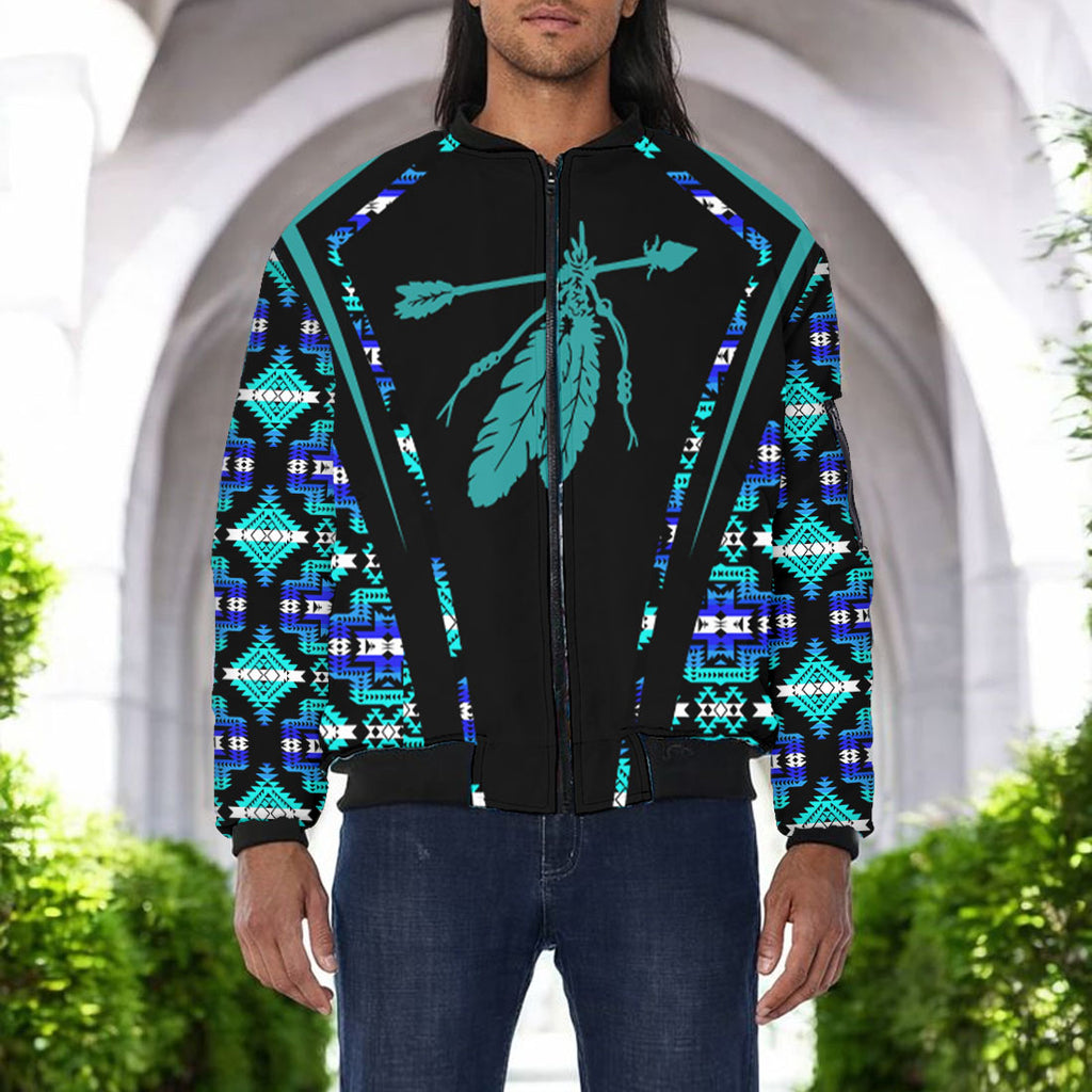 GB-HW000322 Native American Bomber Jacket With Sleeve Pocket