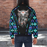 GB-HW000322v2 Bison Native American Bomber Jacket With Sleeve Pocket