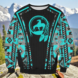 GB-HW000339 Native American Unisex Drop-shoulder Knitted Fleece Sweater