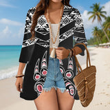 GB-HW000557 Bear Native American Beach Kimono