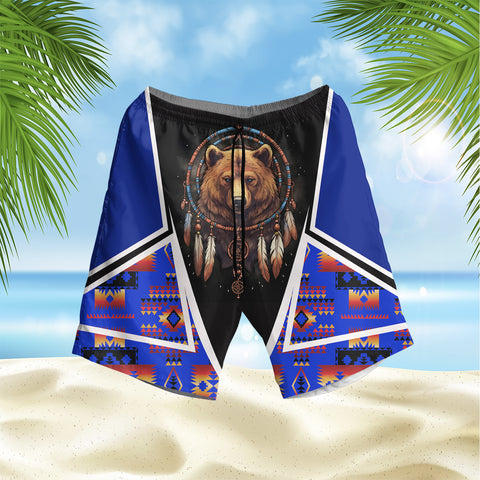 GB-HW000612 Bear Dreamcatcher Native American Hawaiian Shorts