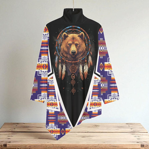 GB-HW000623 Native American Women Turtleneck Asymmetrical Hem Tunic