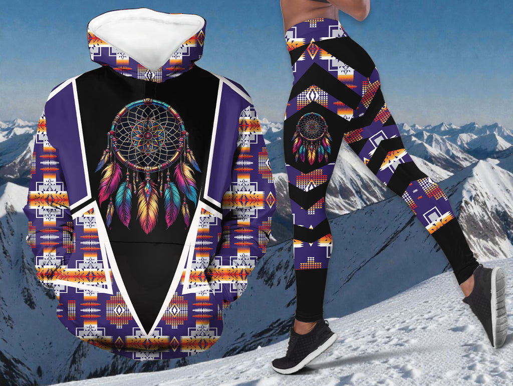 GB-HW000623v2 Dreamcatcher Native American Hoodie Leggings Set