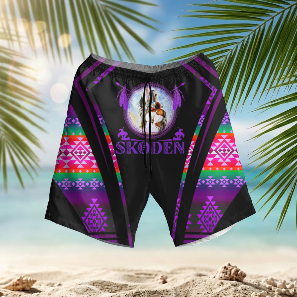 GB-HW000645 Skoden Chief Native American Hawaiian Shorts