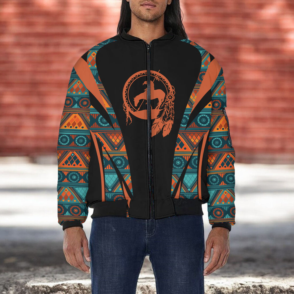 GB-HW000650 Native American Bomber Jacket With Sleeve Pocket