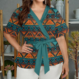 GB-HW000650 Native American Women Wrap Blouse