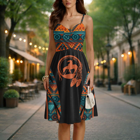 GB-HW000650 Trail of Tears Native American Women Spaghetti Strap Dress