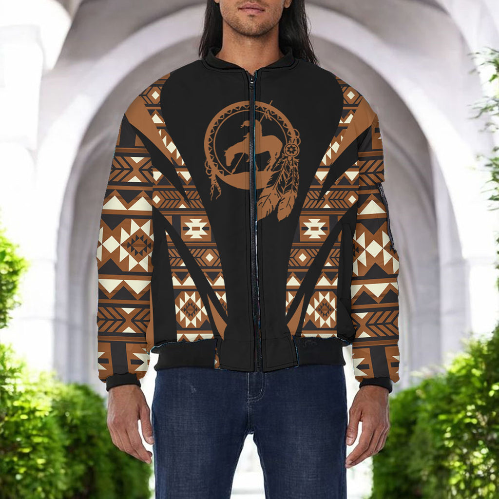 GB-HW000665 Native American Bomber Jacket With Sleeve Pocket