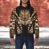 GB-HW000665v3 Owl Native American Bomber Jacket With Sleeve Pocket