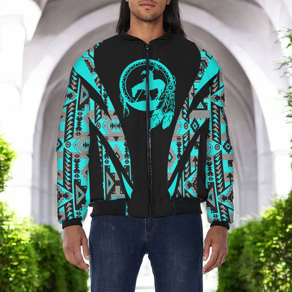GB-HW000672 Native American Bomber Jacket With Sleeve Pocket