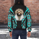 GB-HW000672v2 Bear Chief Native American Bomber Jacket With Sleeve Pocket