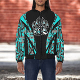GB-HW000672v3 Bear Claws Native American Bomber Jacket With Sleeve Pocket