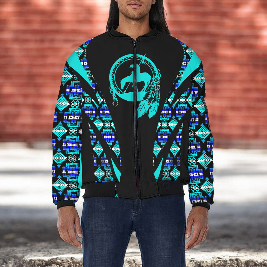 GB-HW000678 Native American Bomber Jacket With Sleeve Pocket