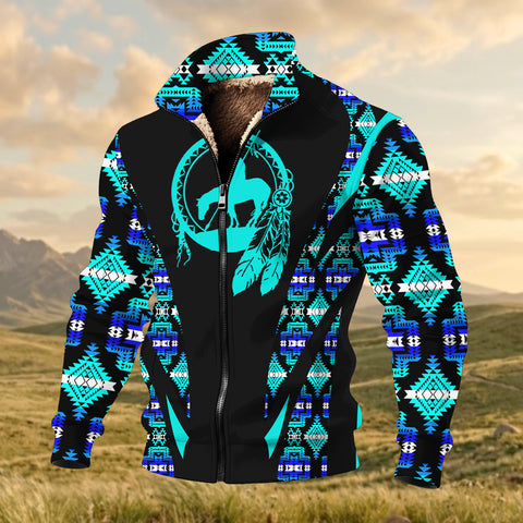 GB-HW000678 Trail of Tears Native American Thick Knit Fleece Jacket