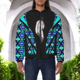 GB-HW000678v3 Feather Native American Bomber Jacket With Sleeve Pocket