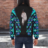GB-HW000678v3 Feather Native American Bomber Jacket With Sleeve Pocket