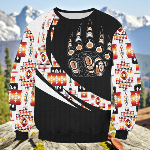 GB-HW000723 Native American Unisex Drop-shoulder Knitted Fleece Sweater