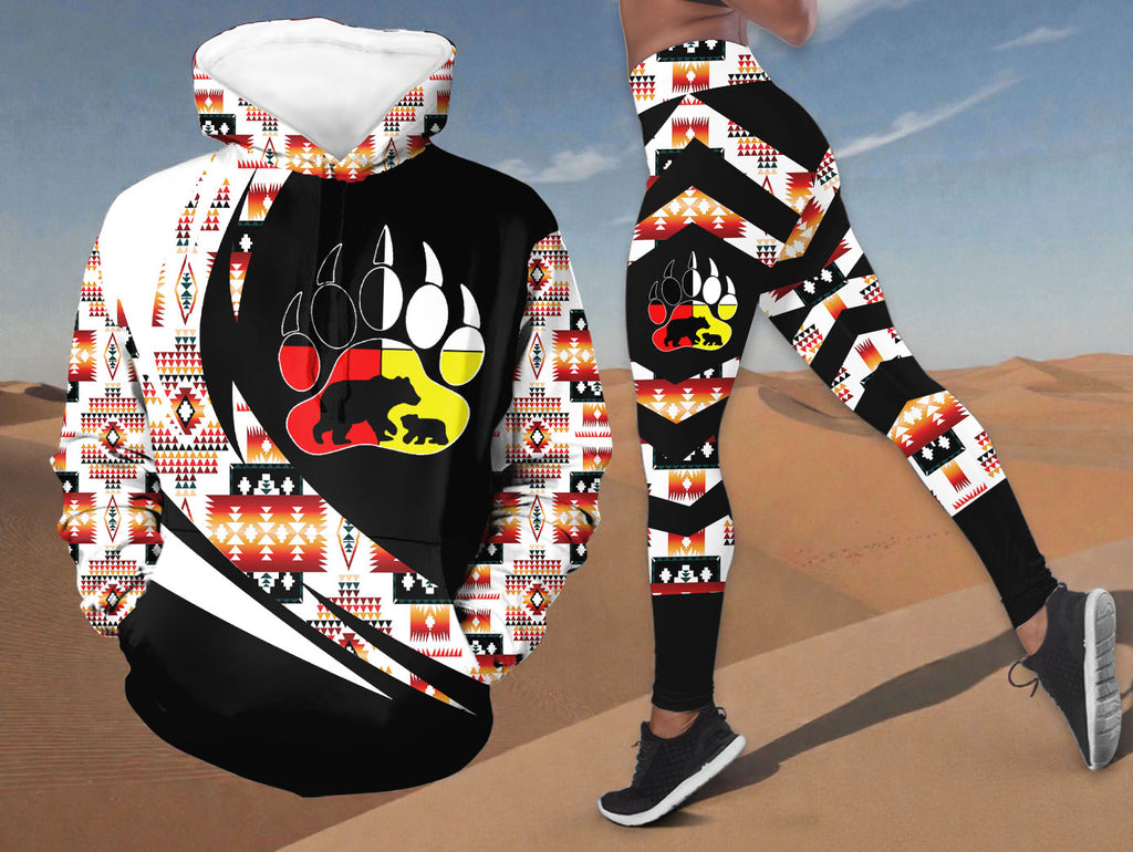 GB-HW000723v2 Mama Bear Native American Hoodie Leggings Set