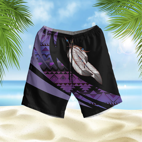 GB-HW000732 Feather Native American Hawaiian Shorts