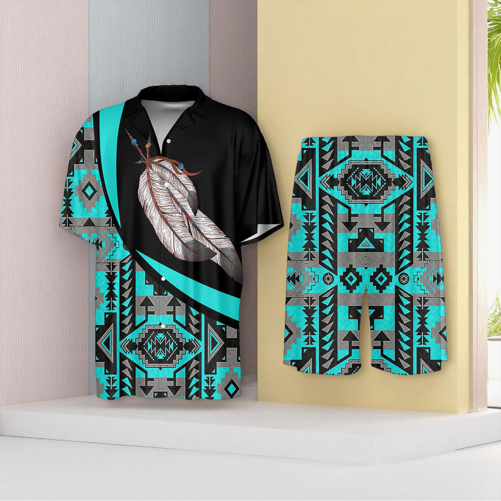 GB-HW000754 Native American Men Imitation Silk Shirt Suit