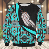 GB-HW000754 Native American Unisex Drop-shoulder Knitted Fleece Sweater