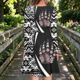 GB-HW000769 Native American Round Neck Long Sleeve Dress