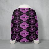 GB-HW00077 Native American Faux Knit V-Neck Sweater Top with Fur Trim