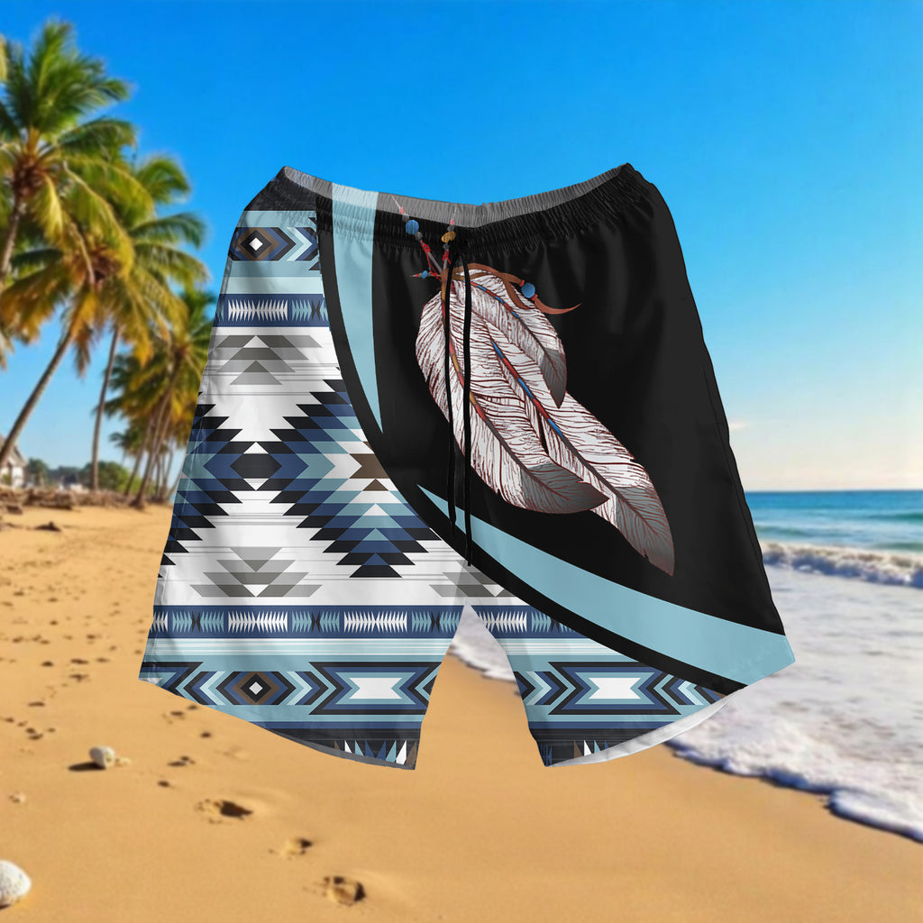 GB-HW000783 Feather Native American Hawaiian Shorts