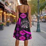 GB-HW000788 Bear Claw Native American Women Spaghetti Strap Dress