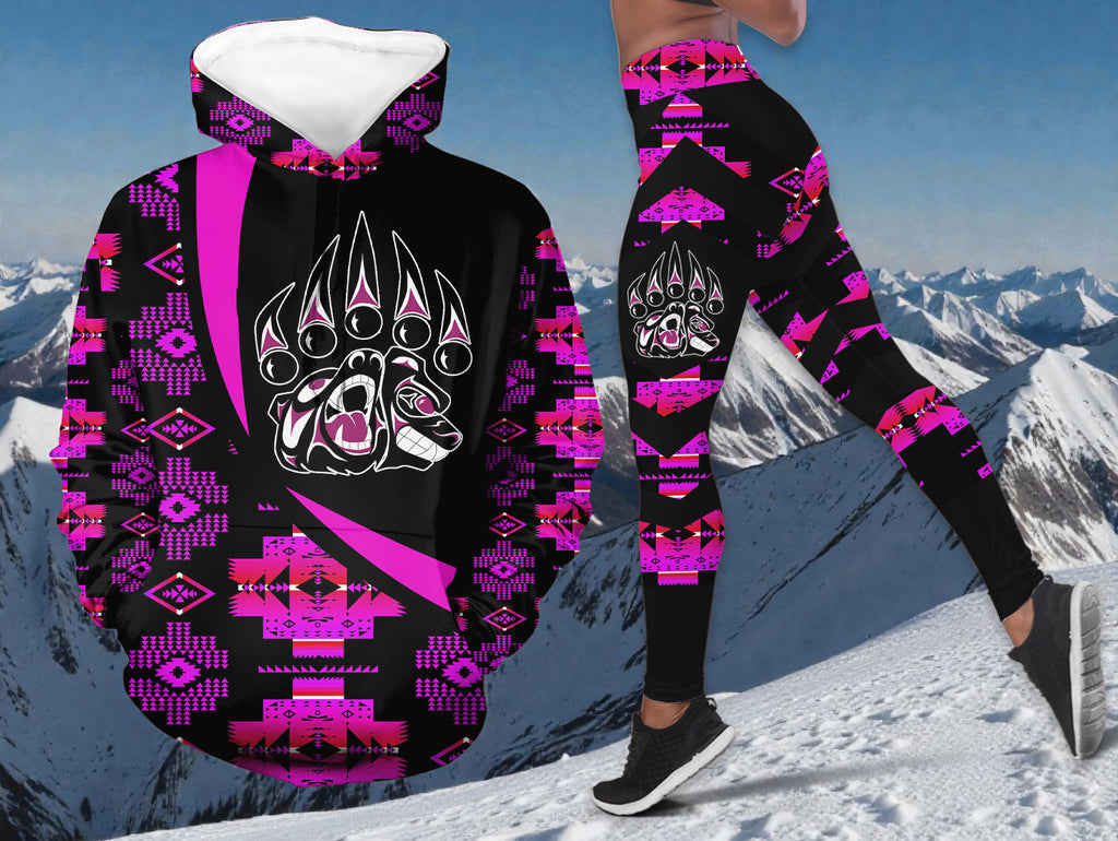 GB-HW000788 Bear Native American Hoodie Leggings Set