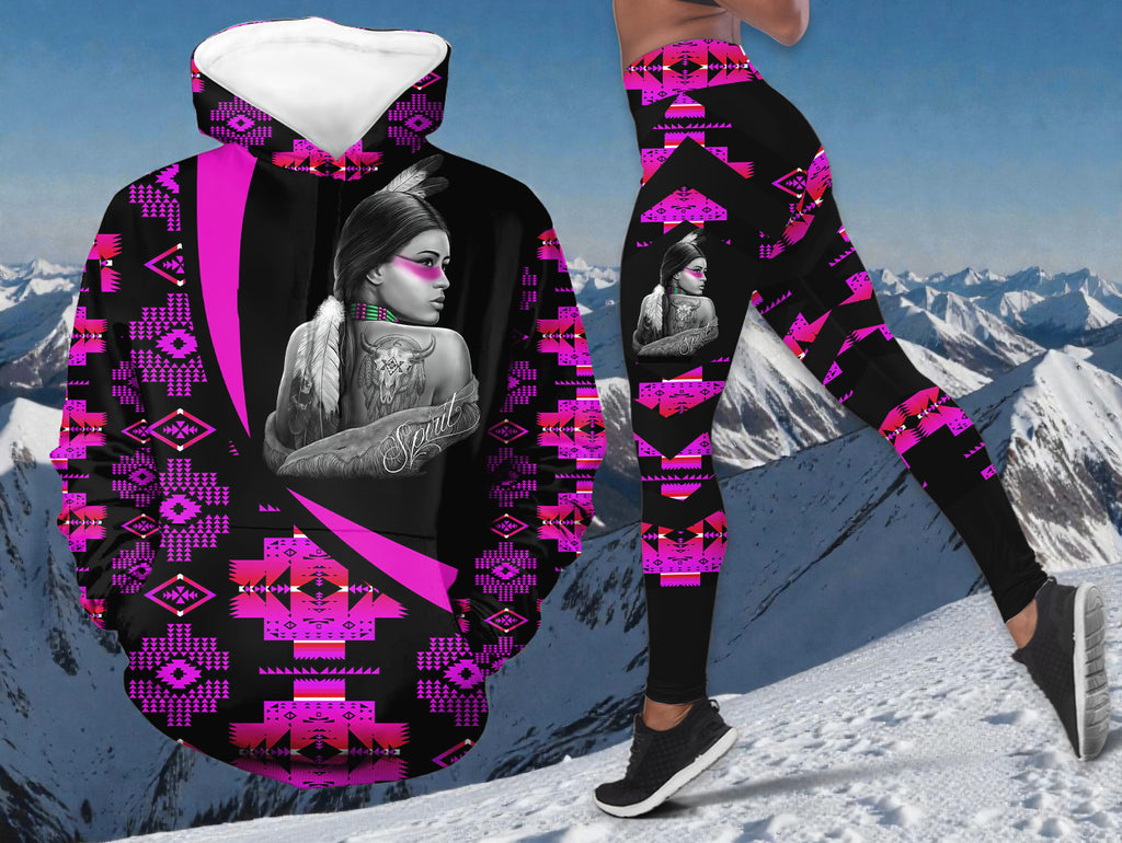 GB-HW000788v2 Woman Native American Hoodie Leggings Set