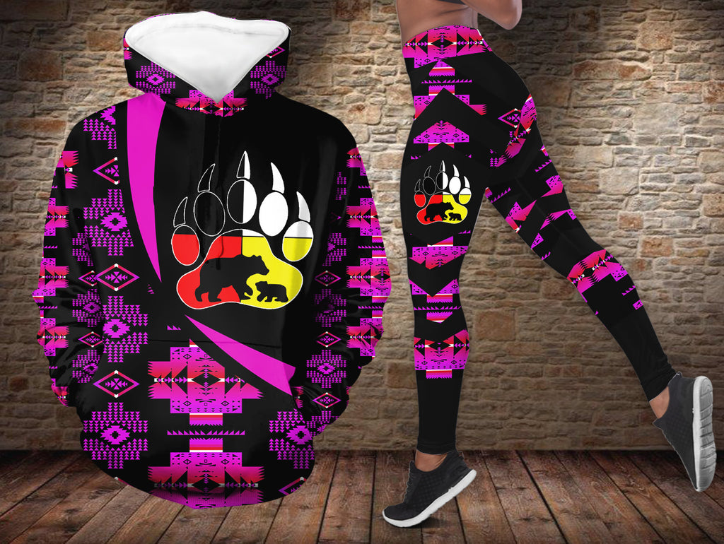 GB-HW000788v3 Mama Bear Native American Hoodie Leggings Set