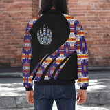 GB-HW000809 Bear Claws Native American Bomber Jacket With Sleeve Pocket