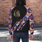 GB-HW000809v2 Wolf Dreamcatcher Native American Bomber Jacket With Sleeve Pocket