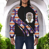GB-HW000809v3 Wolf Dreamcatcher Native American Bomber Jacket With Sleeve Pocket
