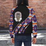 GB-HW000809v3 Wolf Dreamcatcher Native American Bomber Jacket With Sleeve Pocket