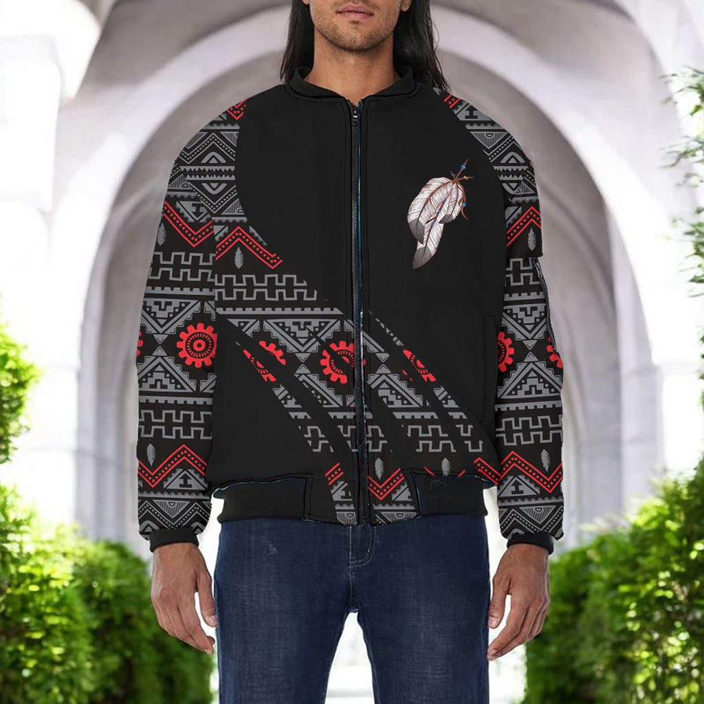 GB-HW000828 Native American Bomber Jacket With Sleeve Pocket