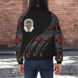 GB-HW000829 Wolf Native American Bomber Jacket With Sleeve Pocket