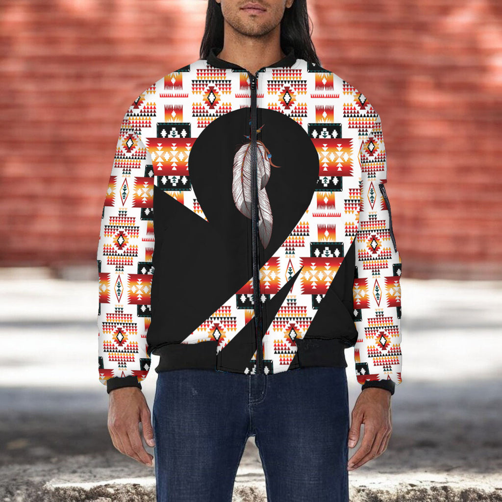 GB-HW000853 Native American Bomber Jacket With Sleeve Pocket