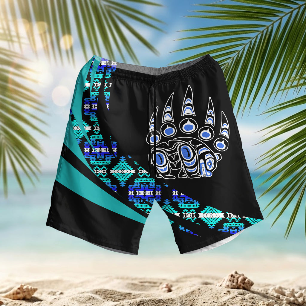 GB-HW000864 Bear Claw Native American Hawaiian Shorts
