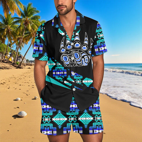 GB-HW000864 Native American Men Short Sleeve Button Pajamas