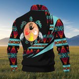 GB-HW000865 Tribe Turtle Native American Thick Knit Fleece Jacket