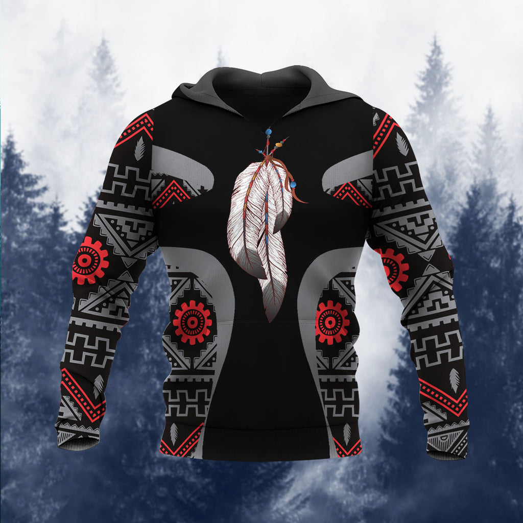 GB-HW000886 Feather Native American Pride 3D Hoodie